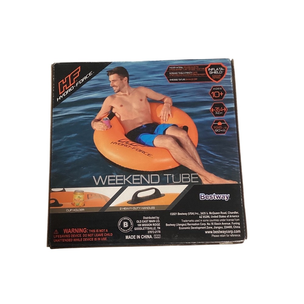 Bestway Hydro-Force Weekend Tube‎ Inflatable Pool Lake Float Orange 35.4 Inch